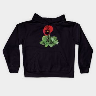 Pansies - Maroon Pansy Kids Hoodie